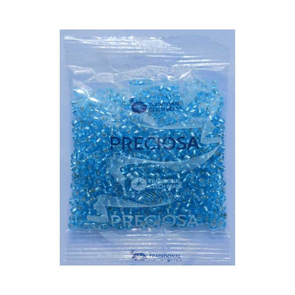 50 gram rocailles perler blå silver lined størrelse 6/0