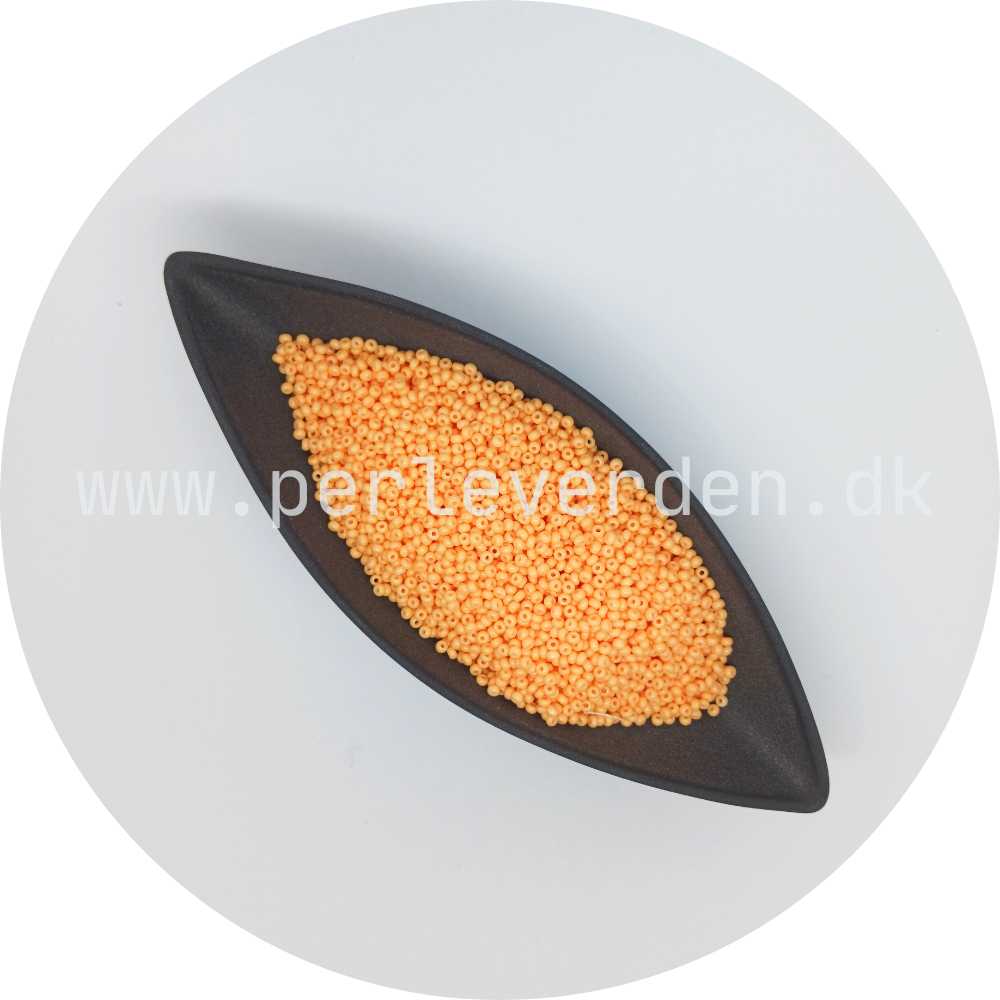Orange mat Rocailles frøperler fra Preciosa
