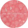 Tjekkiske Fire polished runde facetperler i farven Lys rosa