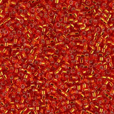 MIyuki delica red silver lined seed beads DB0043