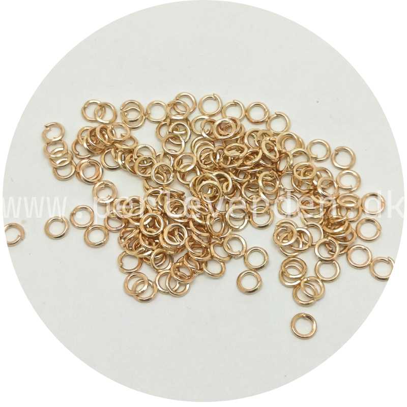 3mm guldfarvet øskener/o-ringe