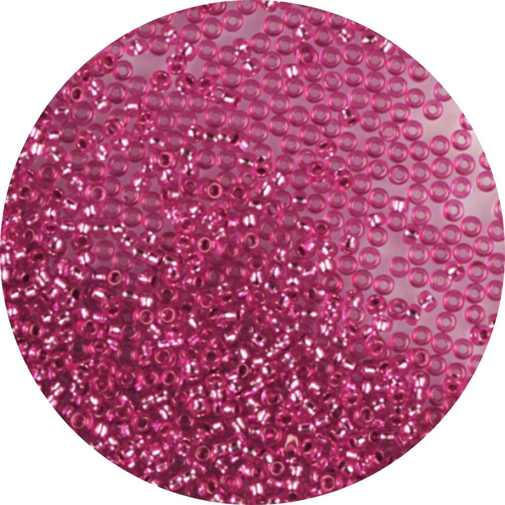 PRECIOSA Rocailles | pink dyed crystal, silver lined