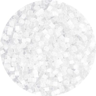 PRECIOSA skårne frøperler i glas, Satin white