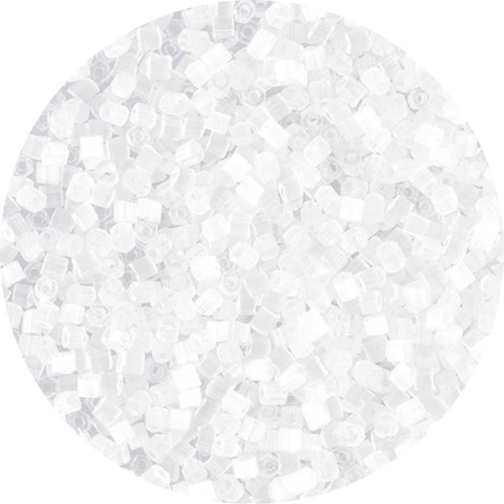 PRECIOSA skårne frøperler i glas, Satin white