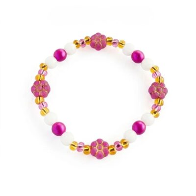 Perlearmbånd med blomster