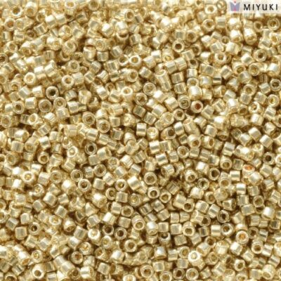 Miyuki delica Duracoat Galvanized Pale gold seed beads DB 2501