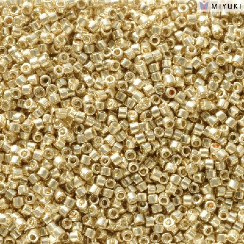 Miyuki delica Duracoat Galvanized Pale gold seed beads DB 2501